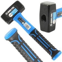 Martello Mazza Fiberglass Fibra di Vetro da Muratore | 1-2 kg | Manico 26 cm | Impugnatura in Gomma